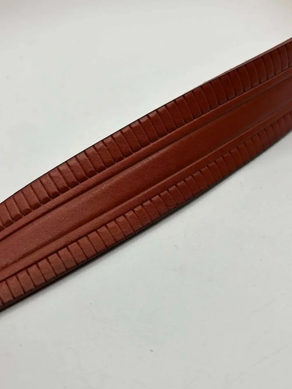Ingegno Genuine Leather Embossed Pattern Brown Belt Made In Italy